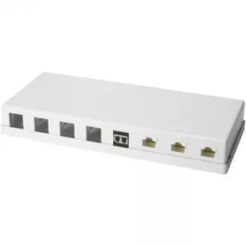 LOGILINK- Caja de superficie Keystone 8 puertos UTP, blanca, sin equipar (NK4035)