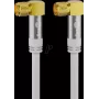 Goobay cable de antena SAT (tipo 135 dB), apantallado cuádruple, 5 m, blanco - dorado, conector F 90° > conector F 90° (70485)
