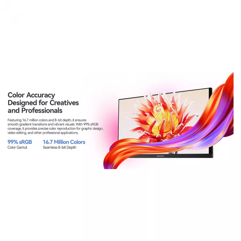 Monitor de ordenador Koorui E2711K 27 inch (68,6 cm) Full HD 1920x1080, 5 ms, ángulo de visión 178°, VESA, negro