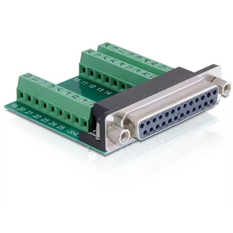 Delock Adaptador serie, DB-25 hembra a bloque de terminales (65317)