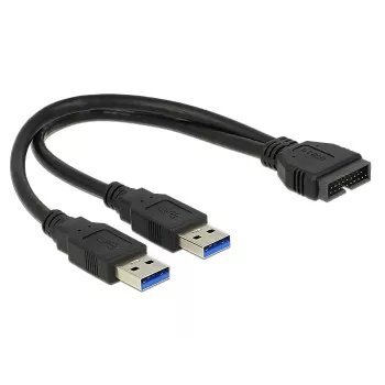 Cable USB DeLOCK 0,25m USB3.0/2xUSB3.0 83910