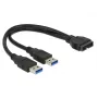 Cable USB DeLOCK 0,25m USB3.0/2xUSB3.0 83910