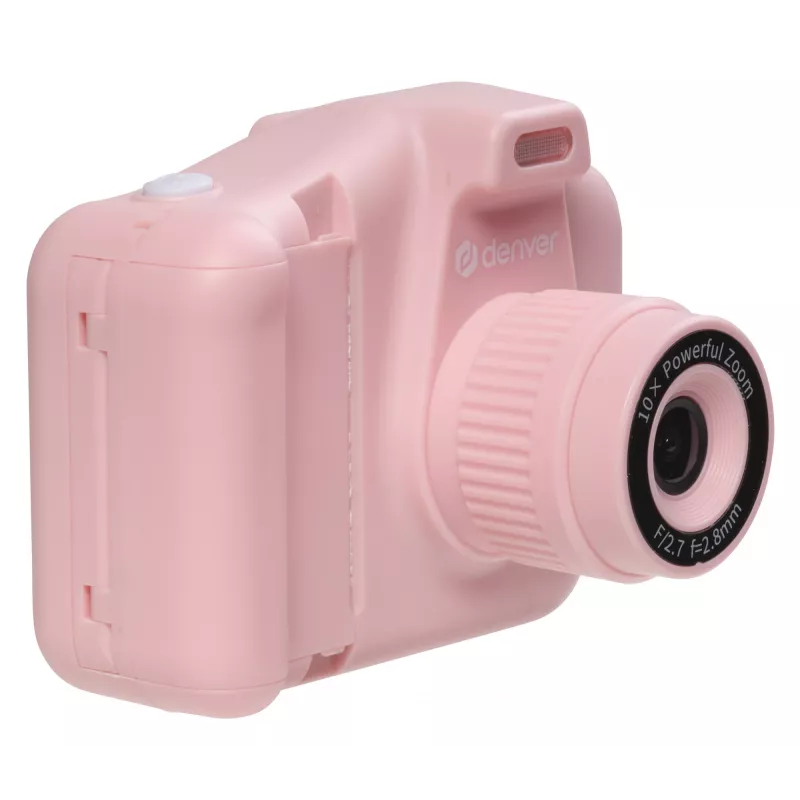 Denver KPC-1370P cámara digital infantil con impresora térmica, LCD de 2,8 pulgadas, 48 MP, vídeo 1440p, rosa