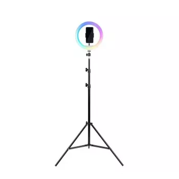 Havit ST7026 Trípode con anillo de luz RGB negro 3 patas altura máx. 2,1 m
