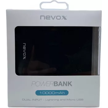 Batería externa 10.000 mAh dual negra (1482)