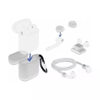 Funda DeLOCK Apple AirPods set de accesorios blanco