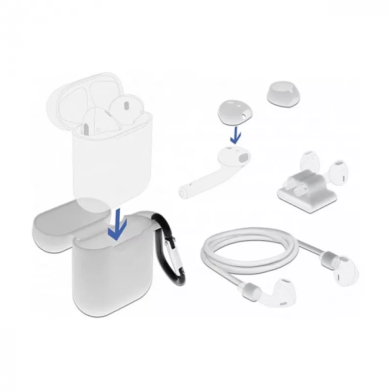 Funda DeLOCK Apple AirPods set de accesorios blanco