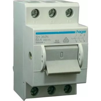 Hager interruptor principal gris 3 polos 63 A 230 V/AC, 400 V/AC SH363N (SH363N)