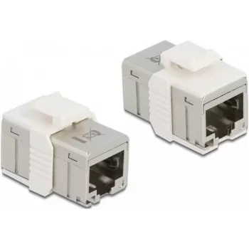 DeLOCK - Acoplador de red - RJ-45 (H) a RJ-45 (H) - STP - CAT 6a - Conector hembra Keystone (86012)