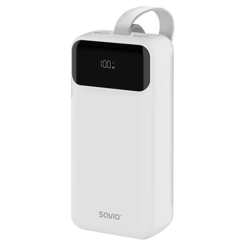 SAVIO BA-10 batería externa 30000 mAh (111 Wh), Li-ion, 2x USB-C, 2x USB-A, Quick Charge, Power Delivery