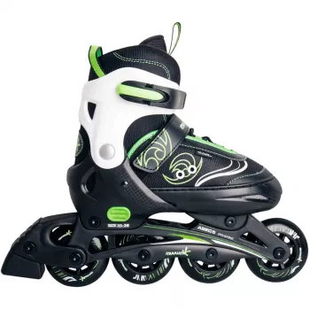 Patines en línea Muuwmi 682 talla ajustable 33–36 verde/negro con set de protecciones