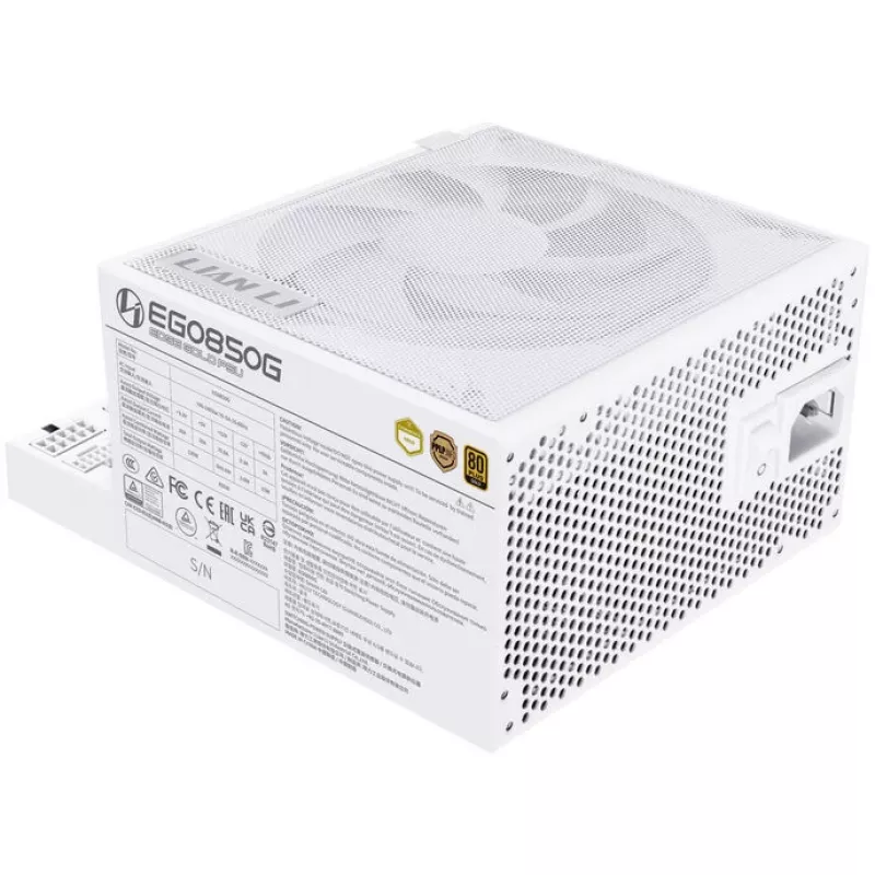 Fuente de alimentación Lian Li EDGE GOLD 850 80 PLUS Gold, PCIe 5.1, ATX 3.1 - 850 vatios, blanca