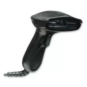 Manhattan Lector de códigos de barras de mano CCD de largo alcance, USB, profundidad de escaneo 500 mm, cable de 1,5 m, luz ambiente máx. 30.000 lux (luz solar), negro, tres años de garantía