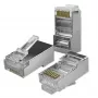 Conector modular RJ45 QOLTEC 54556 CAT6 FTP, plata, 18×22×11 mm, pack de 100