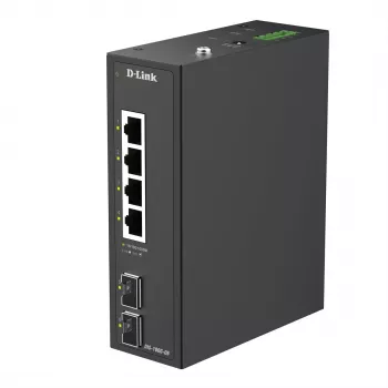 D-Link switch industrial Gigabit no gestionado de 6 puertos con 2 puertos SFP
