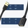Adaptador alargador Ugreen USB 3.0 (hembra) a USB 3.0 (macho) 2 m (negro)