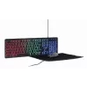 Teclado de tamaño completo con cable con ratón Gembird KBS-UML-01 — USB, QWERTY US, 104 teclas, negro