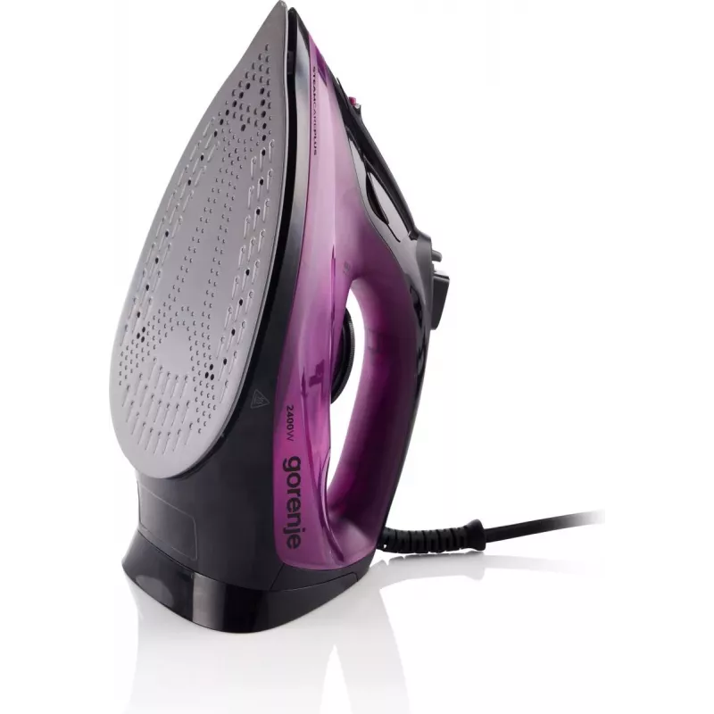 Gorenje SIK2400BKV plancha de vapor, 2400 W, capacidad del depósito de agua 450 ml, vapor continuo 40 g/min, apagado automático, Lila/Negro