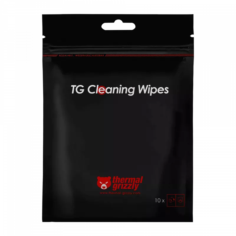 Thermal Grizzly TG-CW-10 Toallitas de limpieza para pasta térmica, 10 uds.