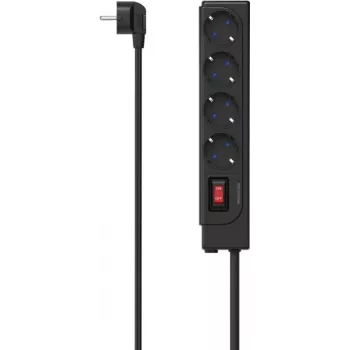 Regleta de alimentación Hama 00223166 1,5 m 4 tomas AC para interior Negro