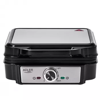 Gofrera Adler AD 3083 – 4 gofres cuadrados 10×10 cm, 1200 W, temperatura regulable, recubrimiento antiadherente, asas frías