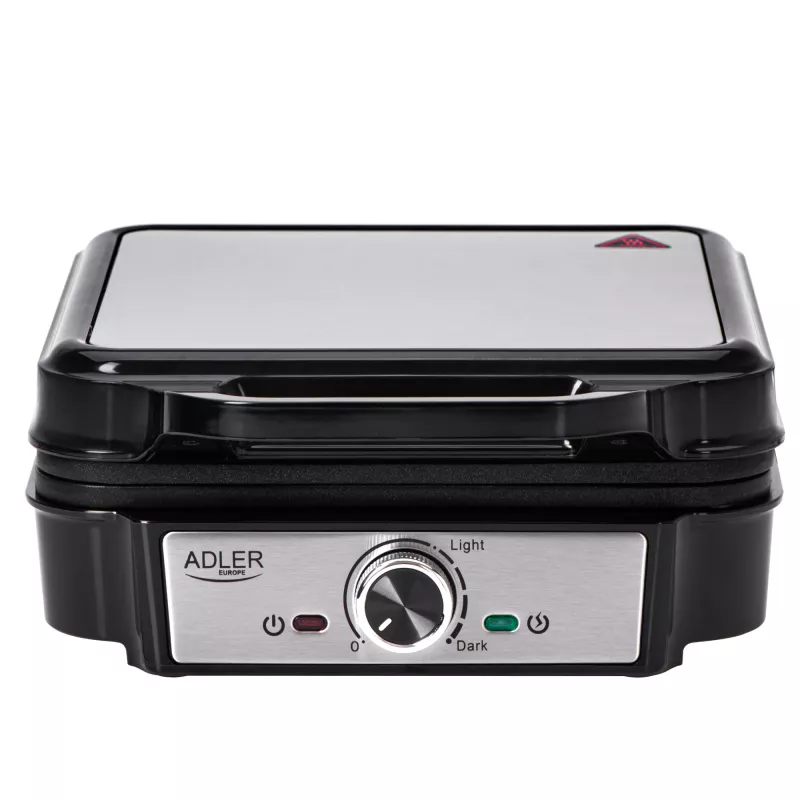 Gofrera Adler AD 3083 – 4 gofres cuadrados 10×10 cm, 1200 W, temperatura regulable, recubrimiento antiadherente, asas frías