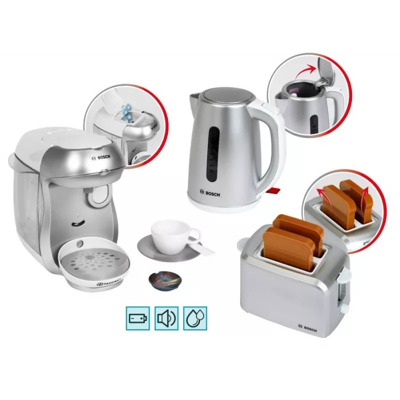 Set de desayuno KLEIN plateado — set de juego de rol de cocina de desayuno para niños