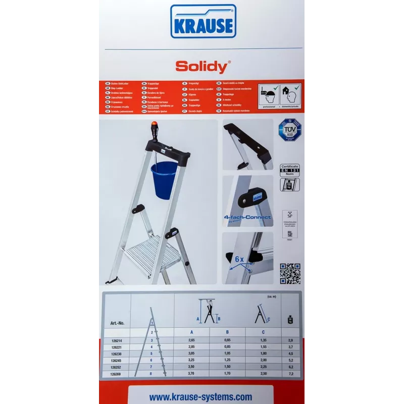 Escalera autoportante SOLIDY 4 peldaños KRAUSE