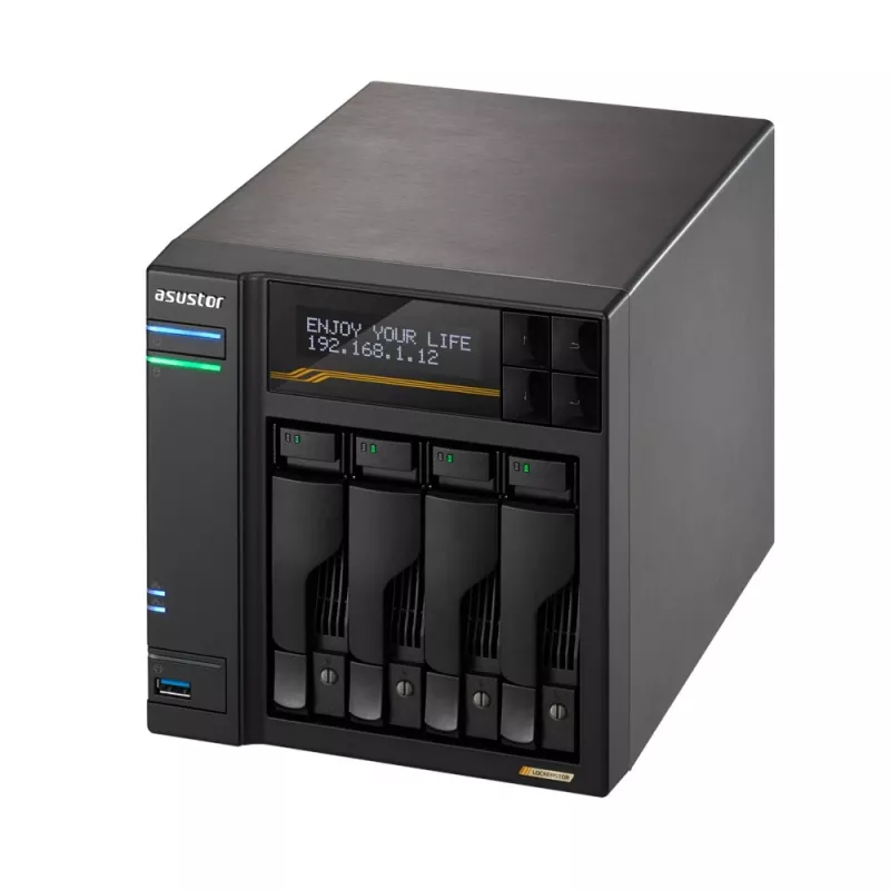 Asustor Lockerstor 4 Gen3 AS6804T NAS 4 bahías, AMD Ryzen V3C14, 16GB DDR5 ECC, 2x 10GbE + 2x 5GbE