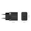 Cargador de pared Crong Ultra Compact GaN 35W PD 3.0 2x USB-C (negro)
