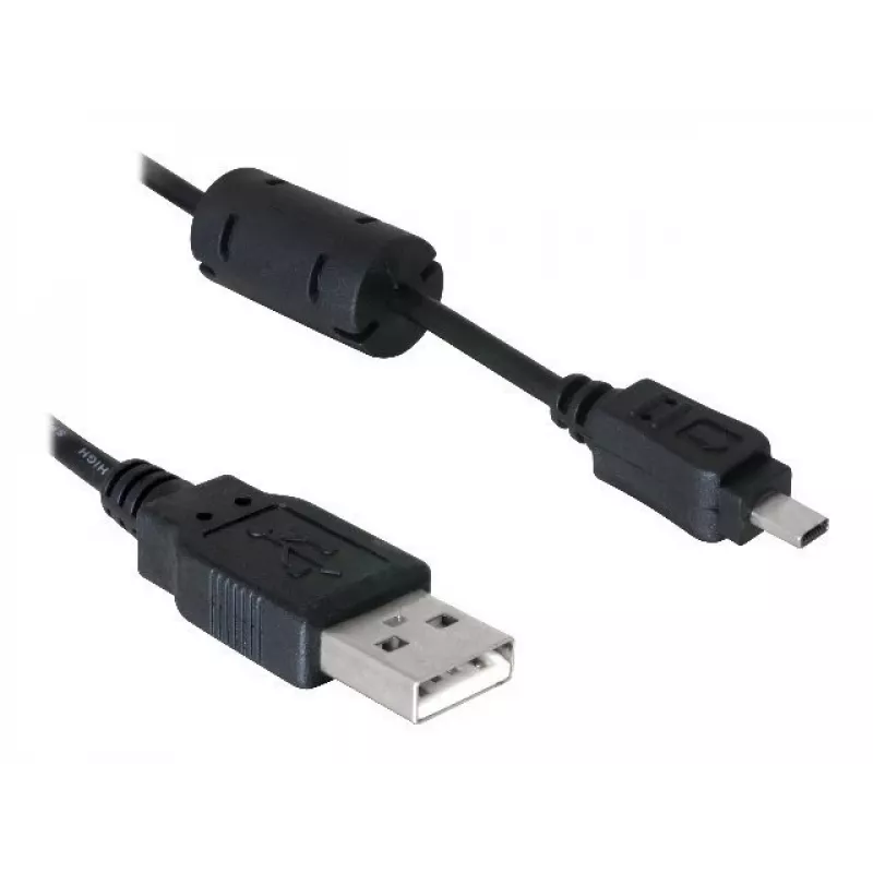 DeLOCK 82414 Cable USB a conector de cámara digital (Nikon 8 pines UC-E6), 1,83 m, negro
