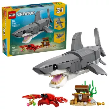 LEGO CREATOR 3 EN 1 31381 Tiburón aterrador con un cofre del tesoro