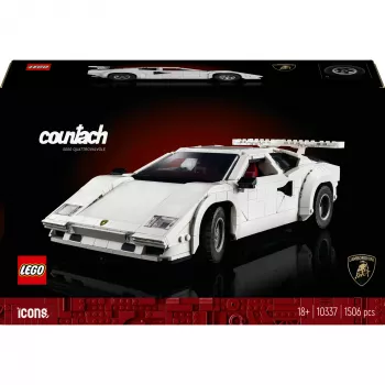 Set de construcción LEGO Icons Lamborghini Countach 5000 Quattrovalvole 10337 — modelo de exposición, 1.506 piezas, 340×90×160 mm