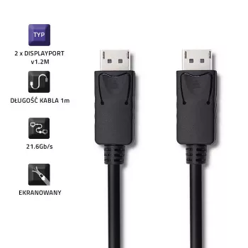 Cable DisplayPort Qoltec 50373 2 m negro
