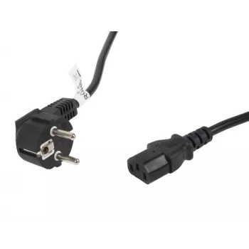Cable de alimentación LANBERG CA-C13C-11CC-0050-BK – 5 m, conector hembra C13 a CEE7/7, C13 en ángulo