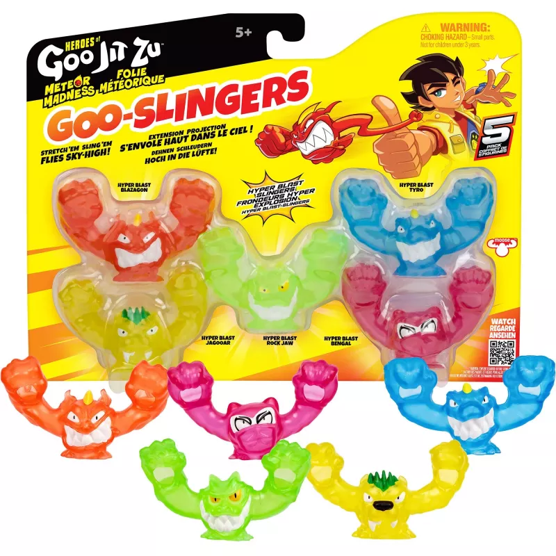 Heroes of Goo Jit to - Meteor Madness Goo Slingers Hyper Blast Slingers, figura de juego pack de 5