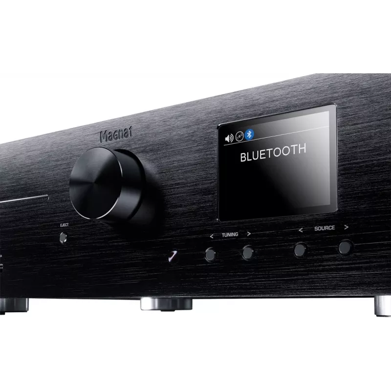Receptor estéreo Magnat MC 400 — 2.0 canales, 40 W por canal, reproductor de CD, Wi-Fi, Bluetooth, DAB/FM, Ethernet (negro)