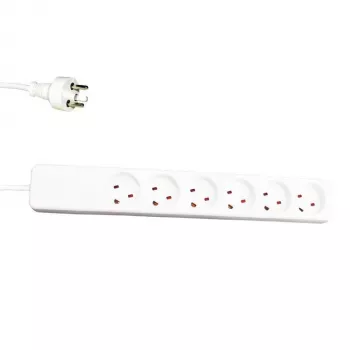 Regleta de enchufes Garbot 24155124-3EE 3 m 6 tomas de CA para interior blanco