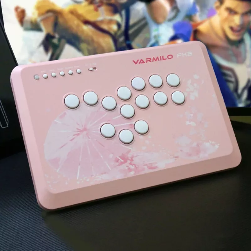 Mando arcade gaming Varmilo FK2 Sakura GAJO-952 con cable, diseño compacto