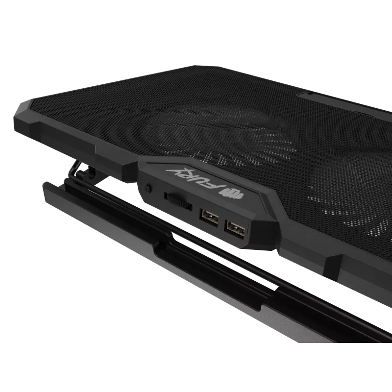 Base refrigeradora para portátil FURY GUNBAI G3 14,1–17,3 pulgadas con 2 ventiladores, iluminación RGB, 2× USB