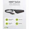 Caja conmutadora HDMI 3 a 1 (4K @ 60Hz), conmutador HDMI (negro, cable de 55cm)