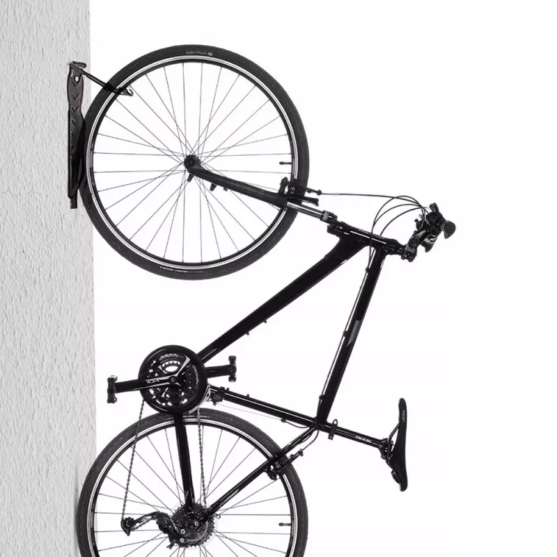 Soporte de bicicleta de pared MACLEAN MC-432, soporte vertical para bicicleta, ancho ajustable, carga máx. 30 kg, negro
