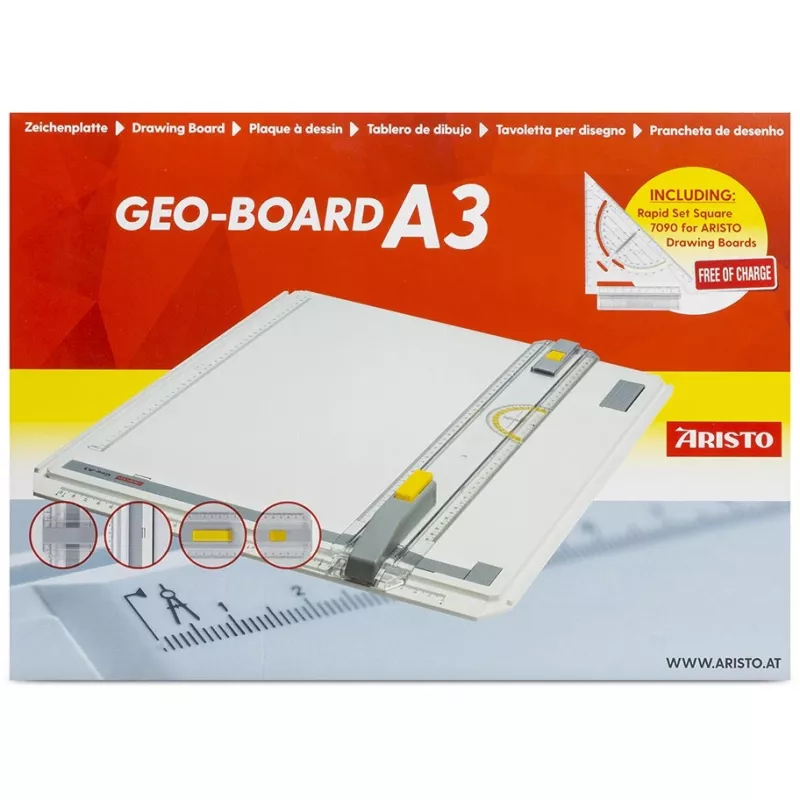 Tablero de dibujo ARISTO Geo Board A3 Escuadra de dibujo rápido