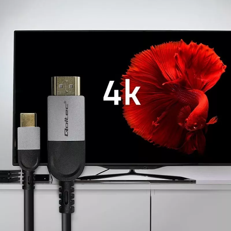 Cable USB-C a HDMI QOLTEC 50438 — 2 m, 4K 60 Hz