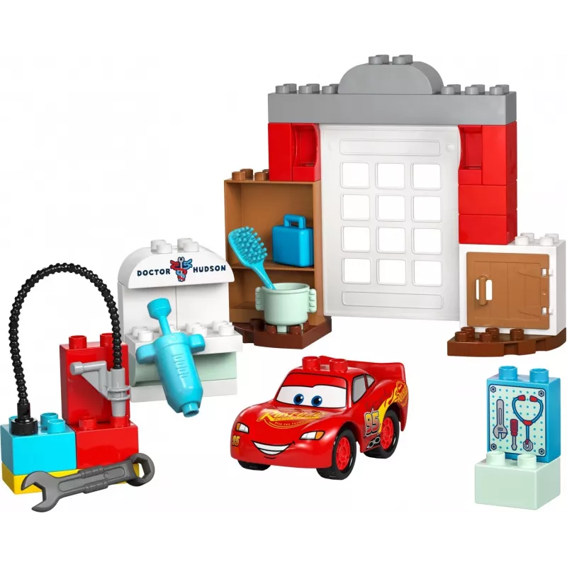 Juguete de construcción LEGO DUPLO 10456 Disney La visita de McQueen al taller de Doc — 35 piezas, para niños a partir de 2 años, bloques grandes