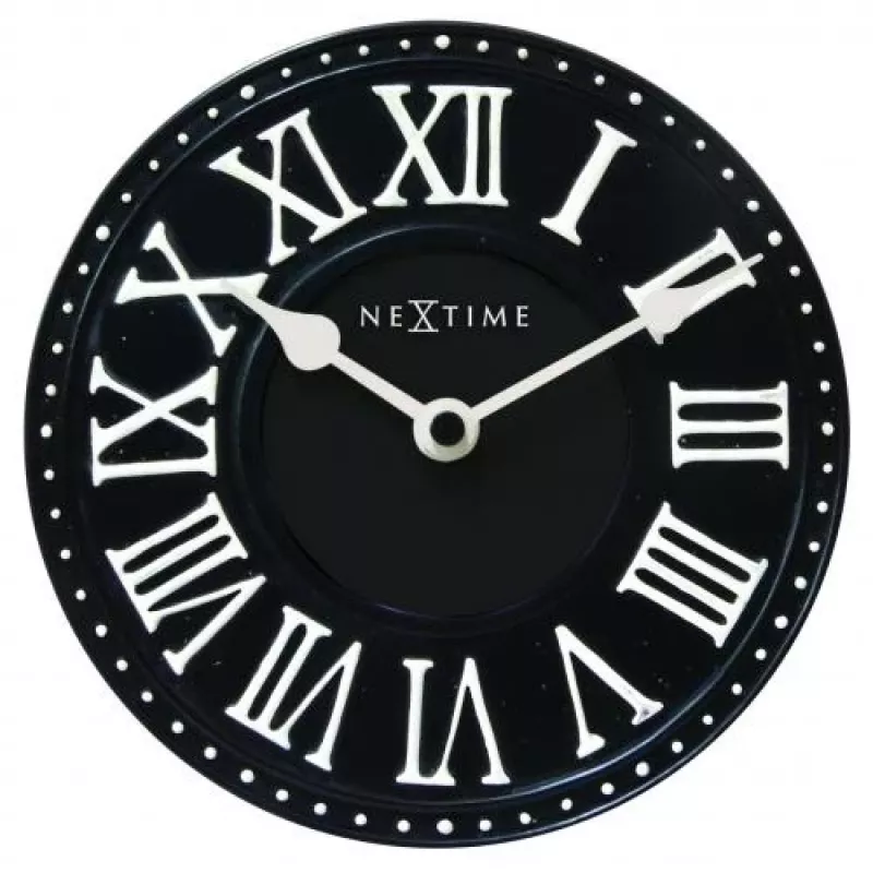 Reloj NeXtime 5187zw London Table, Ø16 cm, pared, negro/blanco