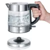 Severin WK 3468 Hervidor de agua 1 L 2200 W Negro, Acero inoxidable, Transparente