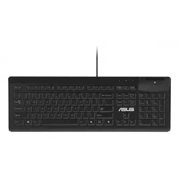 Teclado con cable de tamaño completo ASUS KU100 negro, distribución estonia, USB Type-A, cable de 2 m