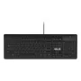 Teclado con cable de tamaño completo ASUS KU100 negro, distribución estonia, USB Type-A, cable de 2 m