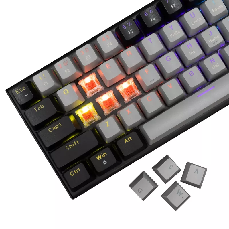 Teclado mecánico gaming White Shark WAKIZASHI-2 distribución US gris-negro con switches rojos